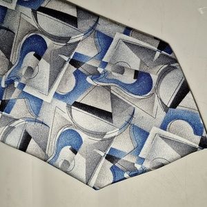 The Beatles retro tie - "While My Guitar Gently Weeps" - blue/silver/black